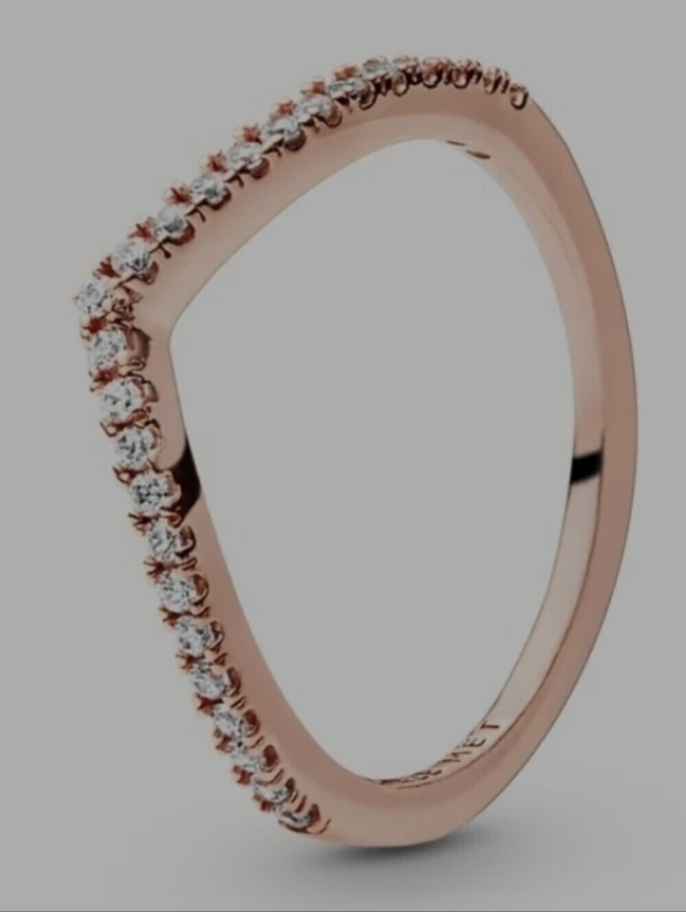 Pandora Sparkling Wishbone Ring size 56 US 7.5